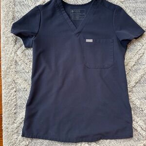 Figs Charcoal Gray Scrub Top